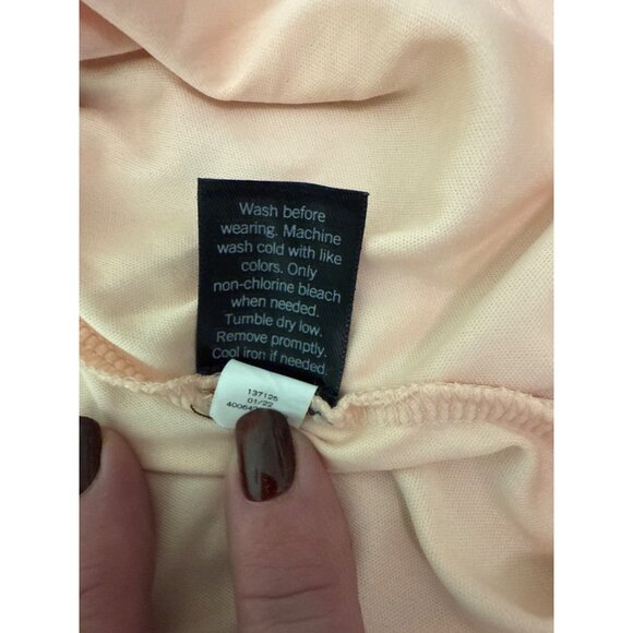 Simply Vera Vera Wang Womens Orange Ruffle Sleeve Blouse Medium Lightweight Shee - Picture 9 of 9